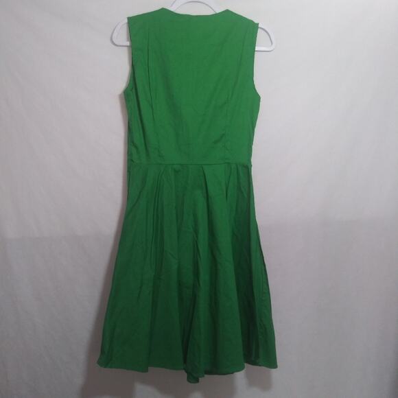 Vintage Retro 50s Rockabilly Green Sleeveless Polka Dot Flare Dress Size Small - Picture 7 of 7